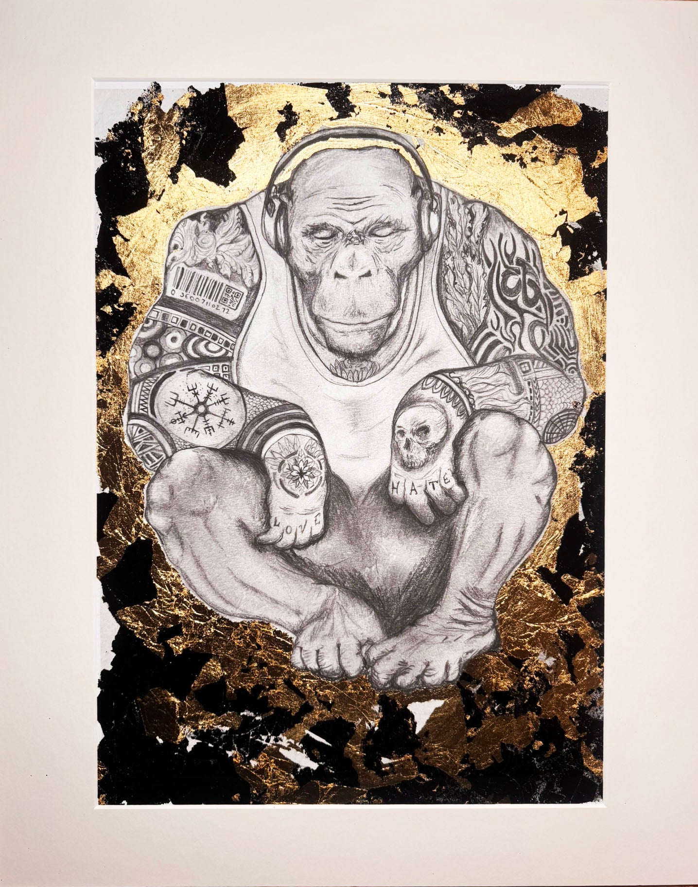'The sound of music' tattooed Ape print