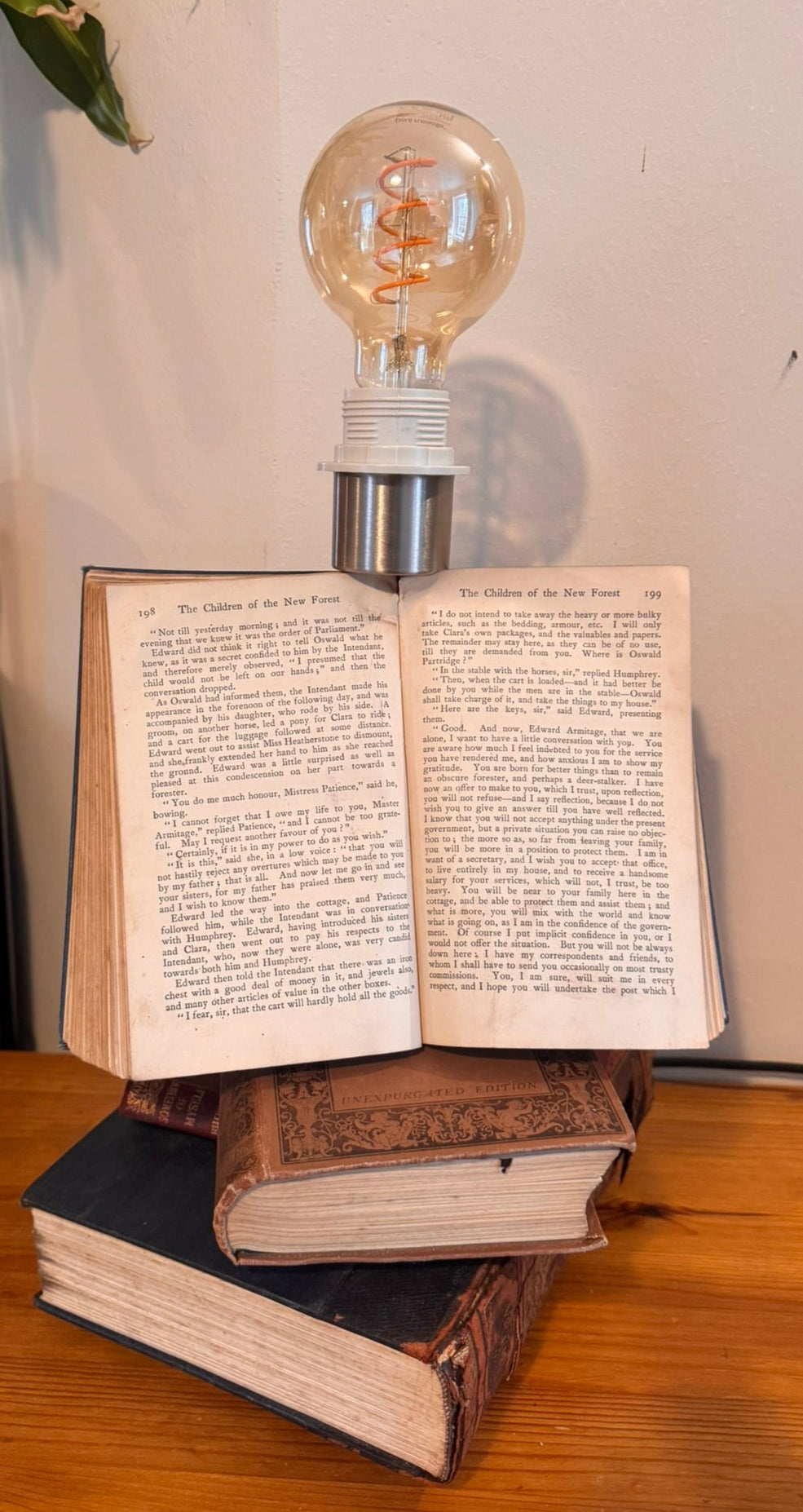 Vintage book lamp