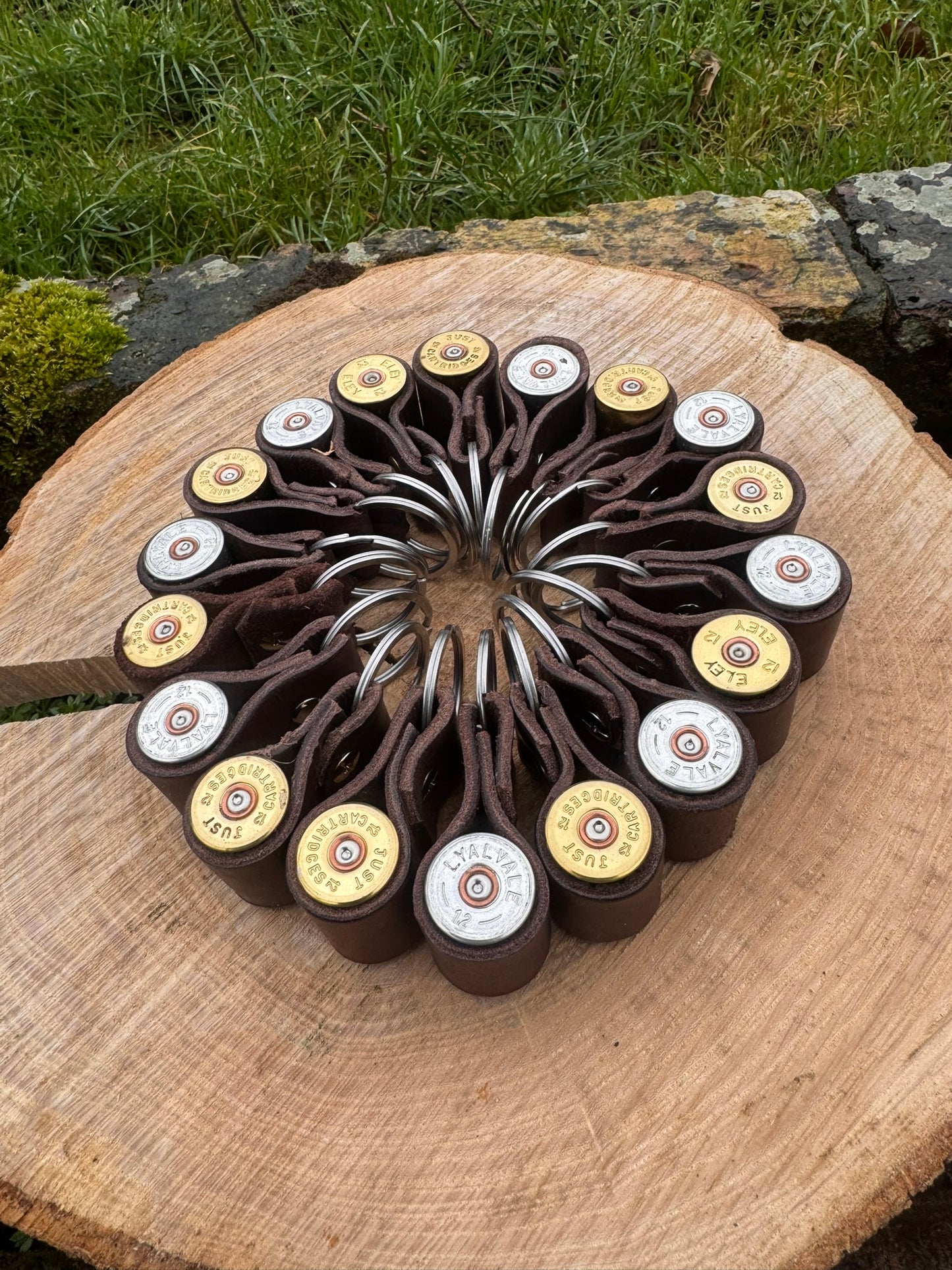 Shot gun leather bond keyring
