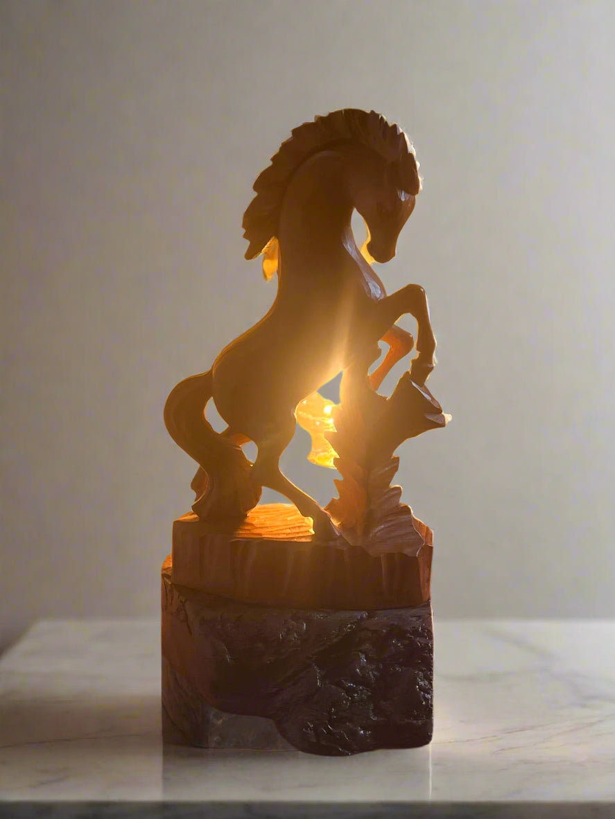wooden horse lamp